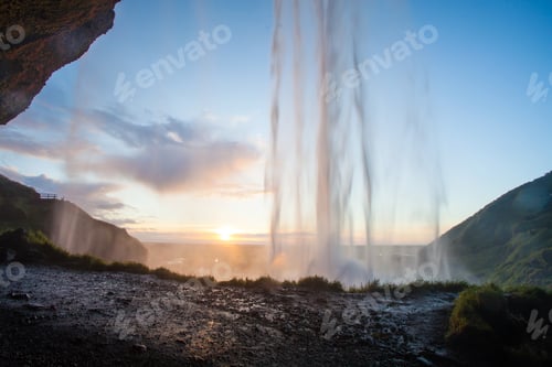Preview: Seljalandsfoss Waterfall During The Sunset, Iceland