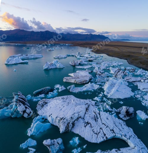 Preview: Glacier Lagoon In Iceland Suring The Sunset