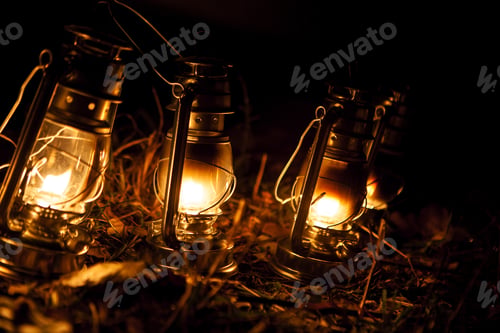 Preview: Vintage Kerosene Lamps In Autumn Evening