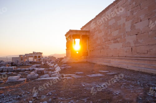 Preview: Famous Erechtheon Ancient Building In Acropolis In Athens, Greece