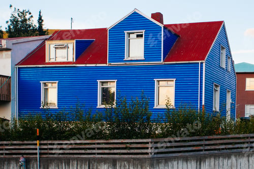 Preview: Beautiful View Of The Historic Town Of Husavik With Traditional Houses