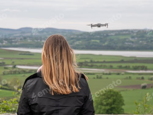 Preview: Young Woman Flies A Drone In Ireland