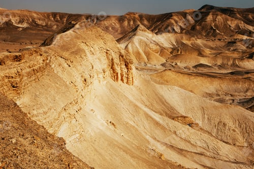 Preview: Landscapes Of Israeli Desert Under The Blue Sky In Daytime