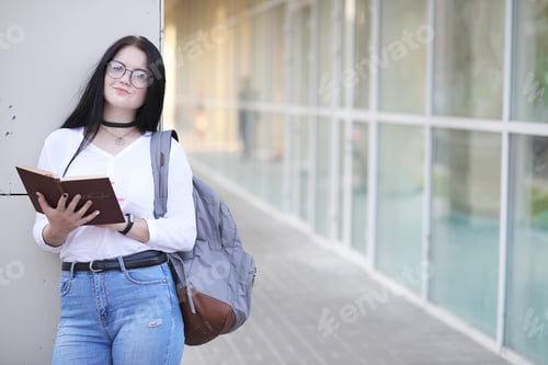 Preview: Girl Student On The Street With Books