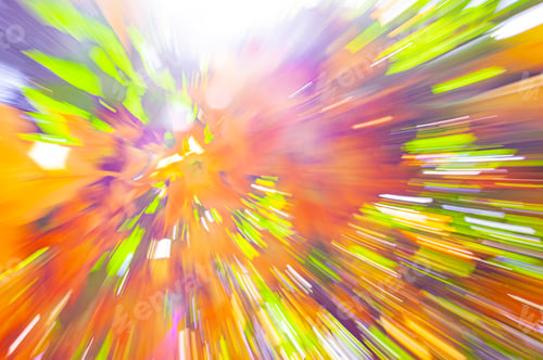 Vista previa: Bright Orange Angels Trumpet Flower On The Tree, Optical Effect Blur