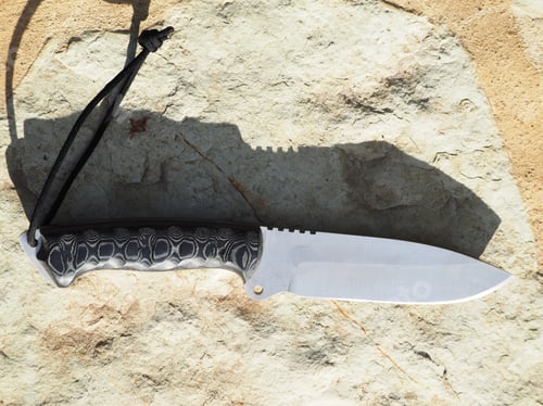 Preview: Big Survival Knife Is On The Stone. View From Above.