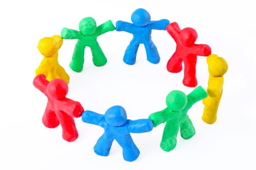 Preview: Small Circle Of Diverse Cheerful Plasticine People