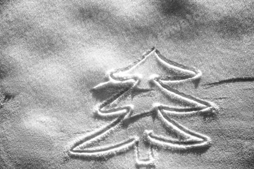 Preview: Hand Christmas Tree Drawing On Snow