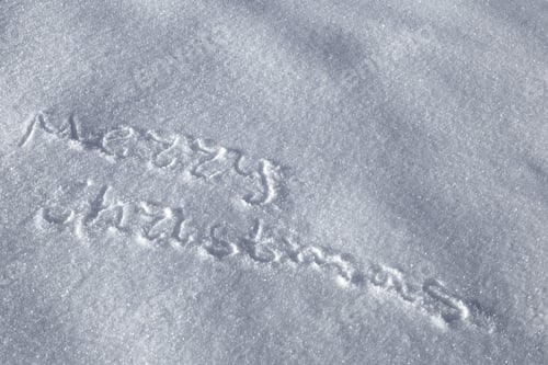 Preview: Hand Written "Merry Christmas" On Snow