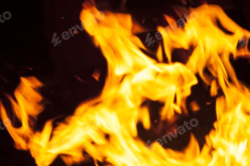 Preview: Fire Flames On Black Background