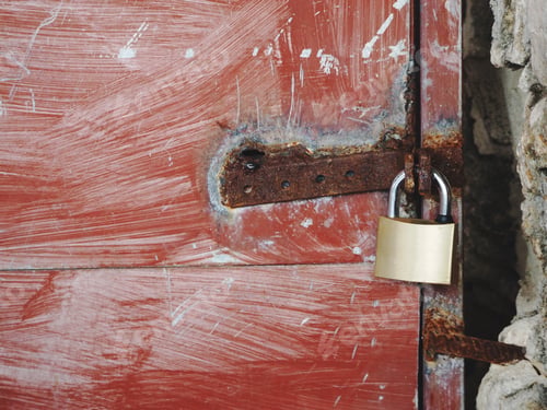 Preview: Padlock On The Street Iron Door