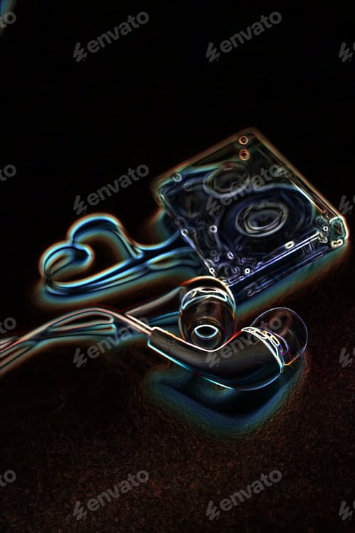 Preview: Concept Audio Tape On A Blue Rock