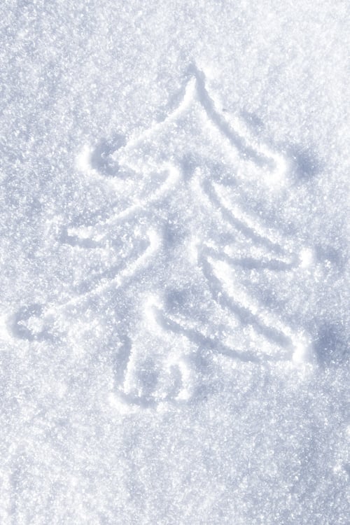 Preview: Hand Christmas Tree Drawing On Snow