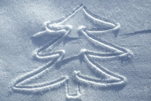 Preview: Hand Christmas Tree Drawing On Snow