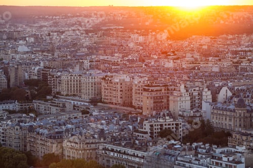Preview: View From The Eiffel Tower In The Sunset Time, Paris, France