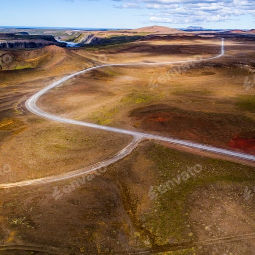 Preview: Icelandic Aerial Photography Captured By Drone.Beautiful Landscape In Hveraronf, In An Area Of