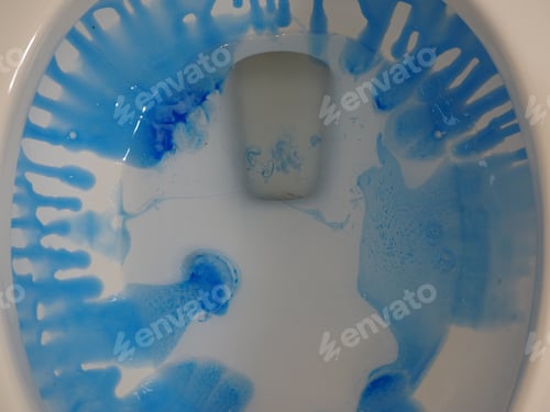 Preview: Ceramic Toilet Bowl, Detergent In The Toilet.
