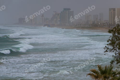 Preview: Coastline View Of Tel-Aviv, Viewed From Jaffa-Medieval Part Of The City. Jaffa Was Port In Ancient