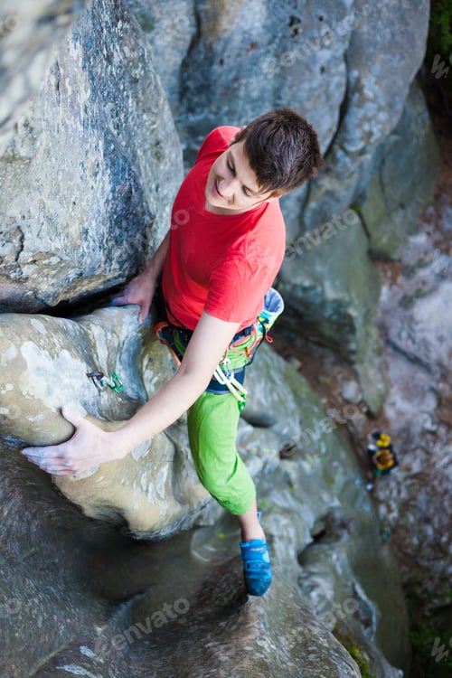 Preview: The Athlete Climbs The Rock, The Climber Ascends The Route. A Brave Man Overcomes His Fear.