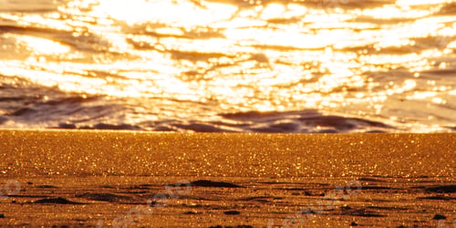 Preview: Golden Sea And Sand On Beach During Sunset