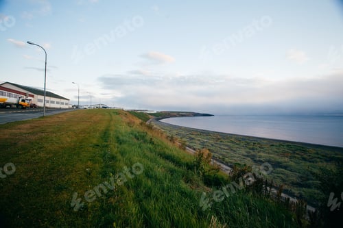 Preview: Husavik Seaside , Ocean In Rainy Weather, Morning Fog