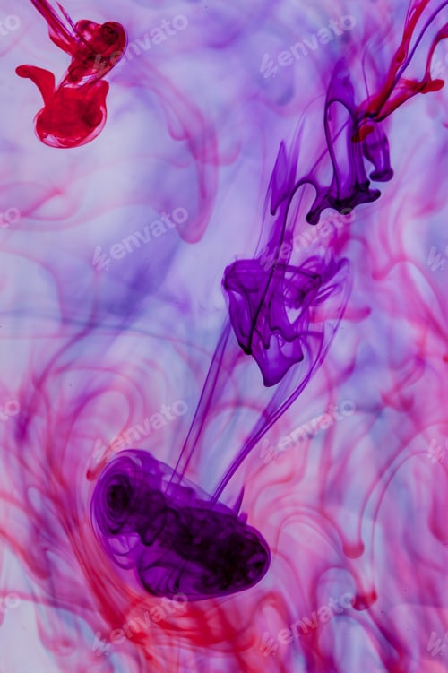 Preview: Blue And Violet Liquid In Water Making Abstract Forms