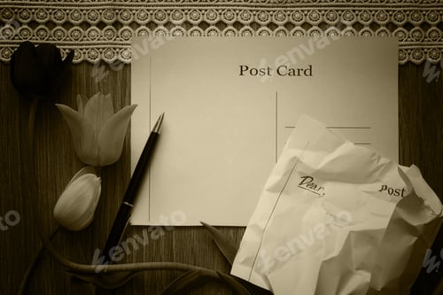 Preview: Background Post Card With A Bouquet Of Flowers