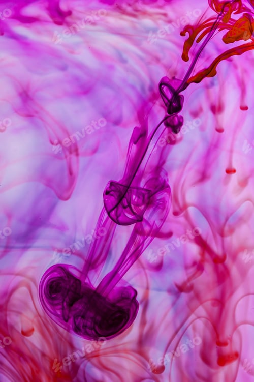 Preview: Blue And Violet Liquid In Water Making Abstract Forms