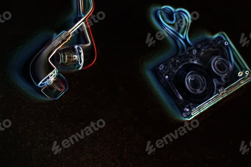 Preview: Concept Audio Tape On A Blue Rock