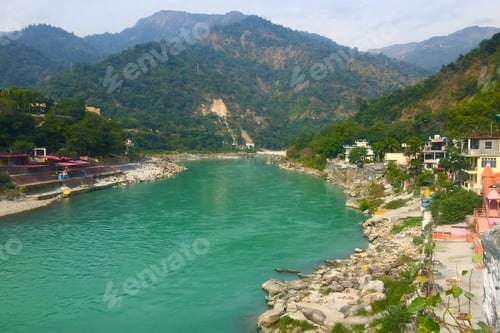 Preview: Beautiful View Of The Clear Ganga River In Rishikesh, India