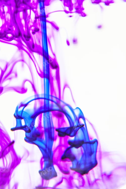Preview: Blue And Violet Liquid In Water Making Abstract Forms