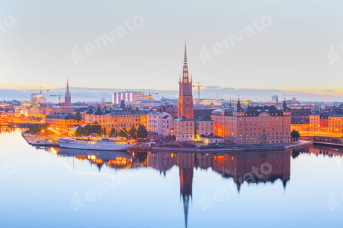 Preview: Scenic Evening Panorama Of Stockholm, Sweden