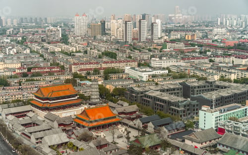 Preview: Dabei Monastery and Tianjin City Skyline