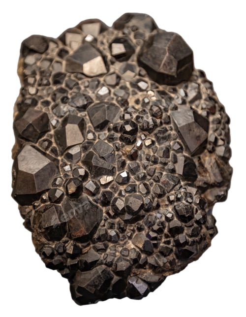 Preview: Dark Andradite Garnet Crystal Cluster Specimen