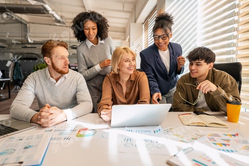 Preview: Diverse business team collaborating during an office meeting