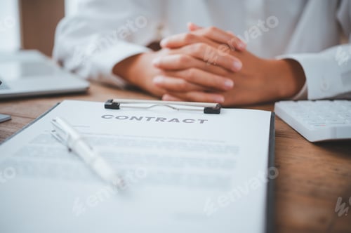 Preview: Businessman is Negotiating, Advising, and Explaining the Matter of the Contract to Be Agreed to Sign