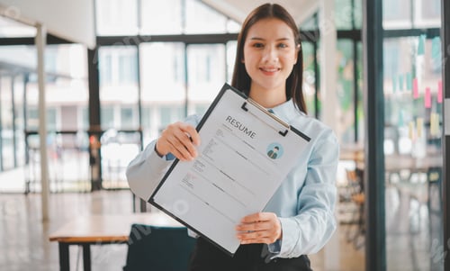 Preview: Asian young holding resume applying to apply for a job