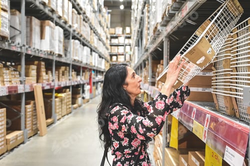 Preview: Woman choosing new furniture funiture mall