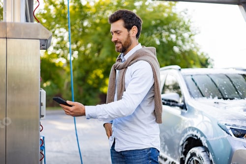 Preview: Man Paying at Car Wash