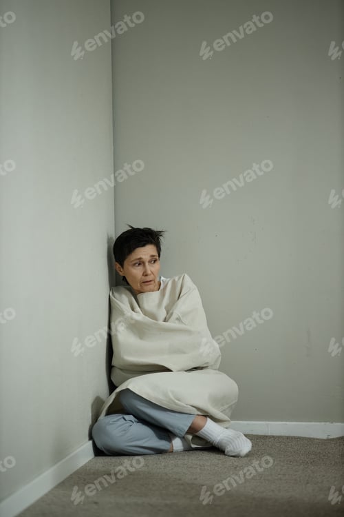 Preview: Middle Aged Woman in Psychiatric Hospital Showing Mental Distress