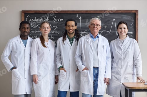 Preview: Portrait of Diverse Medical Team Standing in Cardiology Training Class