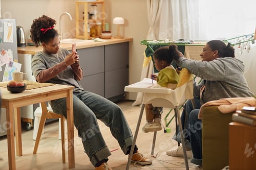 Preview: Black Family Managing Daily Life during Financial Hardship at Home