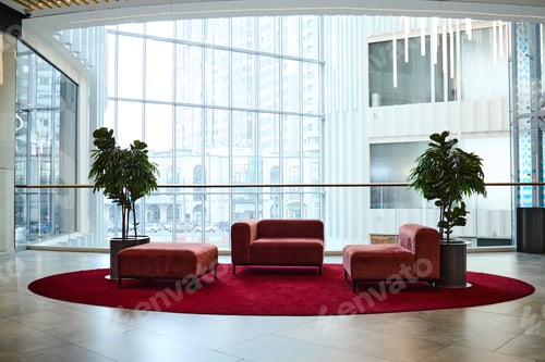 Preview: Modern Office Lobby Seating Area Supporting Corporate Reception