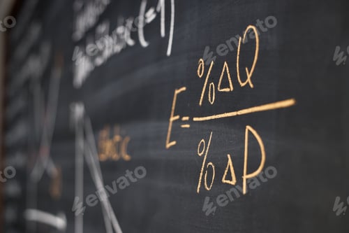 Preview: Economics Formula Written on Chalkboard for Education Concept