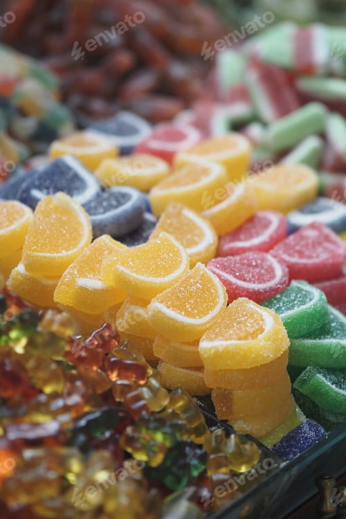 Preview: Colorful candy display at a market stand