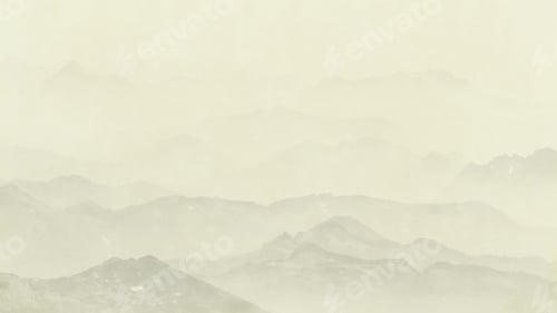 Preview: A soft, misty background with pale beige tones. The background features subtle beige mountain silhou