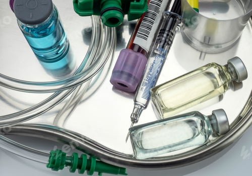 Preview: Several vials with different medication in hospital, conceptual image