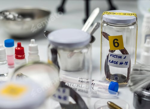 Preview: Criminalistic Lab, victim clock analysis for murder, conceptual image