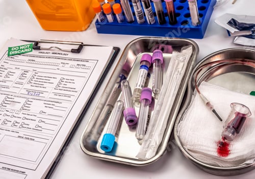 Preview: Blood samples from sars-cov2 infected people, preaparatives for Rt-PCR, conceptual image