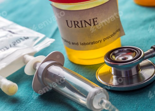 Preview: Doctor working with urine samples in a clinical laboratory